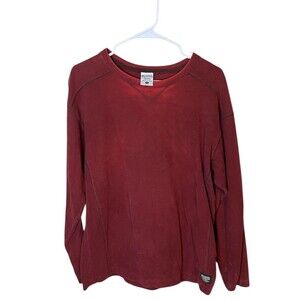 Columbia Mens Medium Crewneck Shirt Red Long Sleeve Cotton